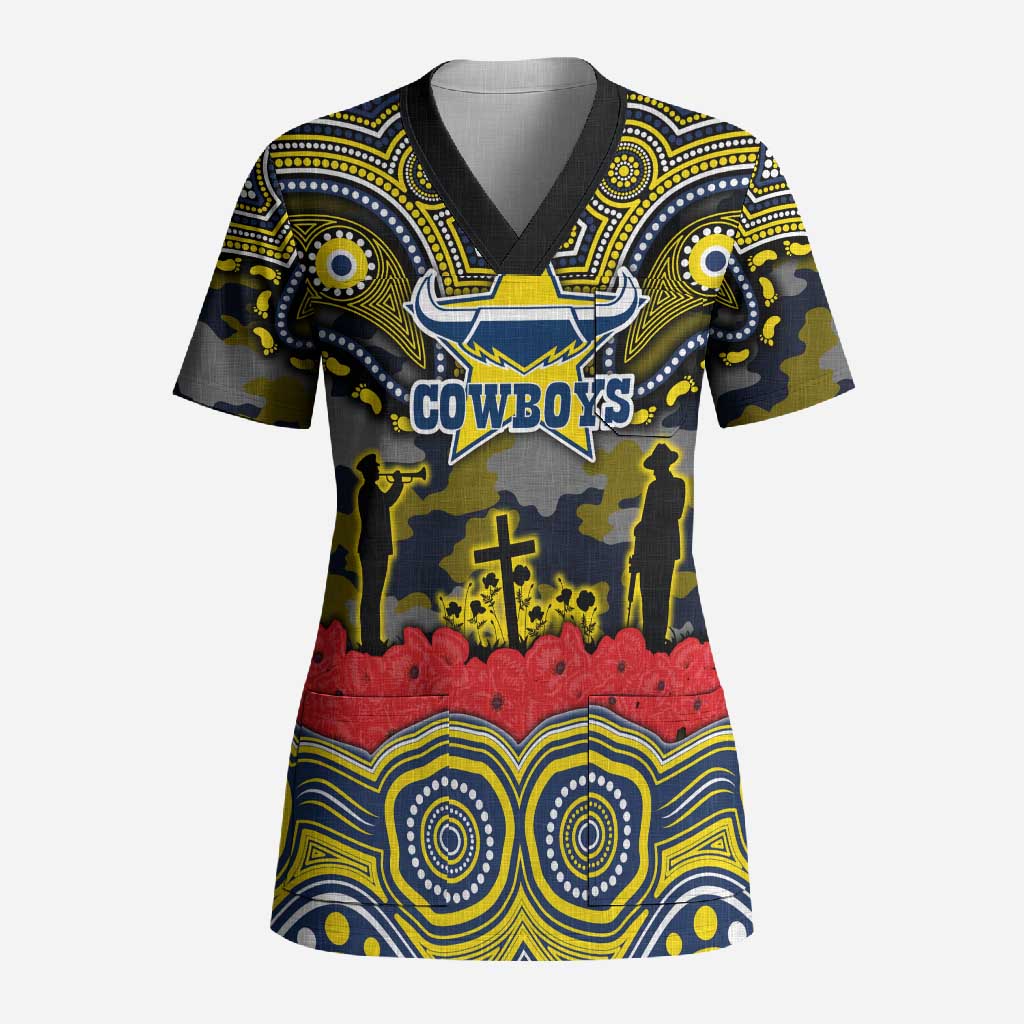 ANZAC Day North Queensland Cowboys Scrub Top Military Memorial Aboriginal Indigenous Art
