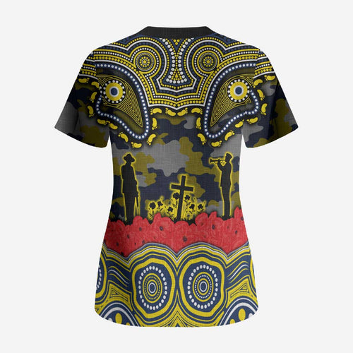 ANZAC Day North Queensland Cowboys Scrub Top Military Memorial Aboriginal Indigenous Art