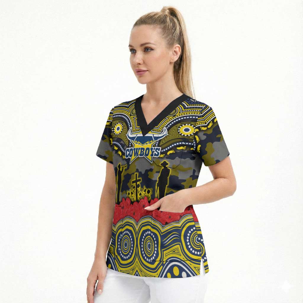 ANZAC Day North Queensland Cowboys Scrub Top Military Memorial Aboriginal Indigenous Art
