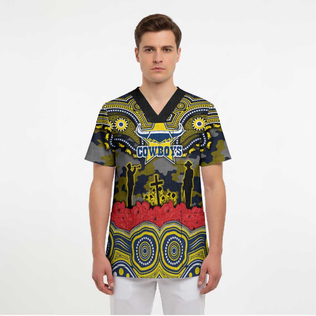 ANZAC Day North Queensland Cowboys Scrub Top Military Memorial Aboriginal Indigenous Art