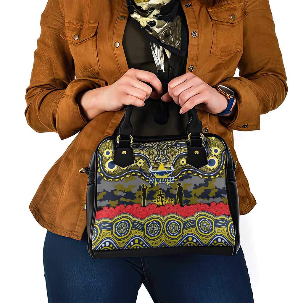 ANZAC Day North Queensland Cowboys Shoulder Handbag Military Memorial Aboriginal Indigenous Art