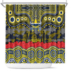 ANZAC Day North Queensland Cowboys Shower Curtain Military Memorial Aboriginal Indigenous Art