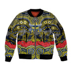 ANZAC Day North Queensland Cowboys Sleeve Zip Bomber Jacket Military Memorial Aboriginal Indigenous Art