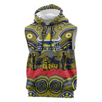 ANZAC Day North Queensland Cowboys Sleeveless Hoodie Military Memorial Aboriginal Indigenous Art