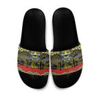 ANZAC Day North Queensland Cowboys Slide Sandals Military Memorial Aboriginal Indigenous Art