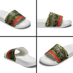 ANZAC Day North Queensland Cowboys Slide Sandals Military Memorial Aboriginal Indigenous Art
