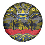 ANZAC Day North Queensland Cowboys Spare Tire Cover Military Memorial Aboriginal Indigenous Art