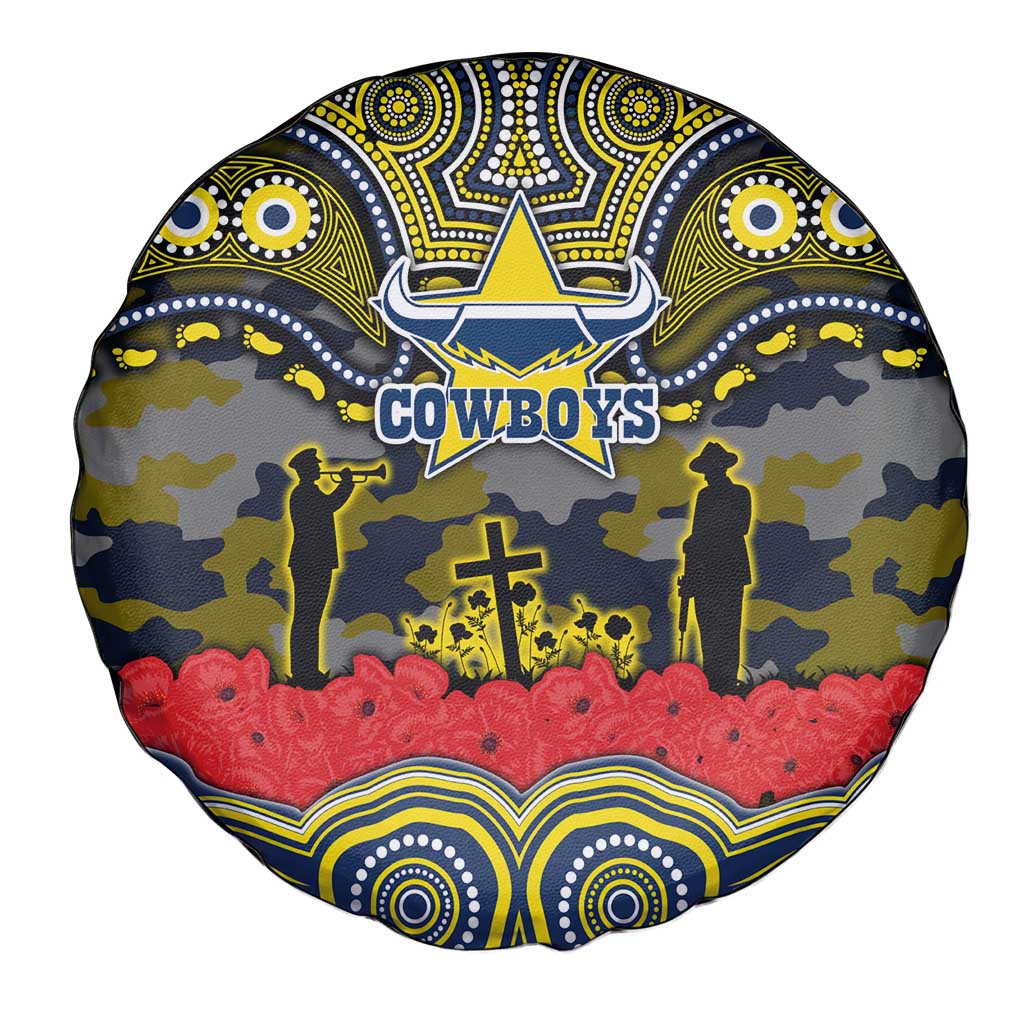 ANZAC Day North Queensland Cowboys Spare Tire Cover Military Memorial Aboriginal Indigenous Art