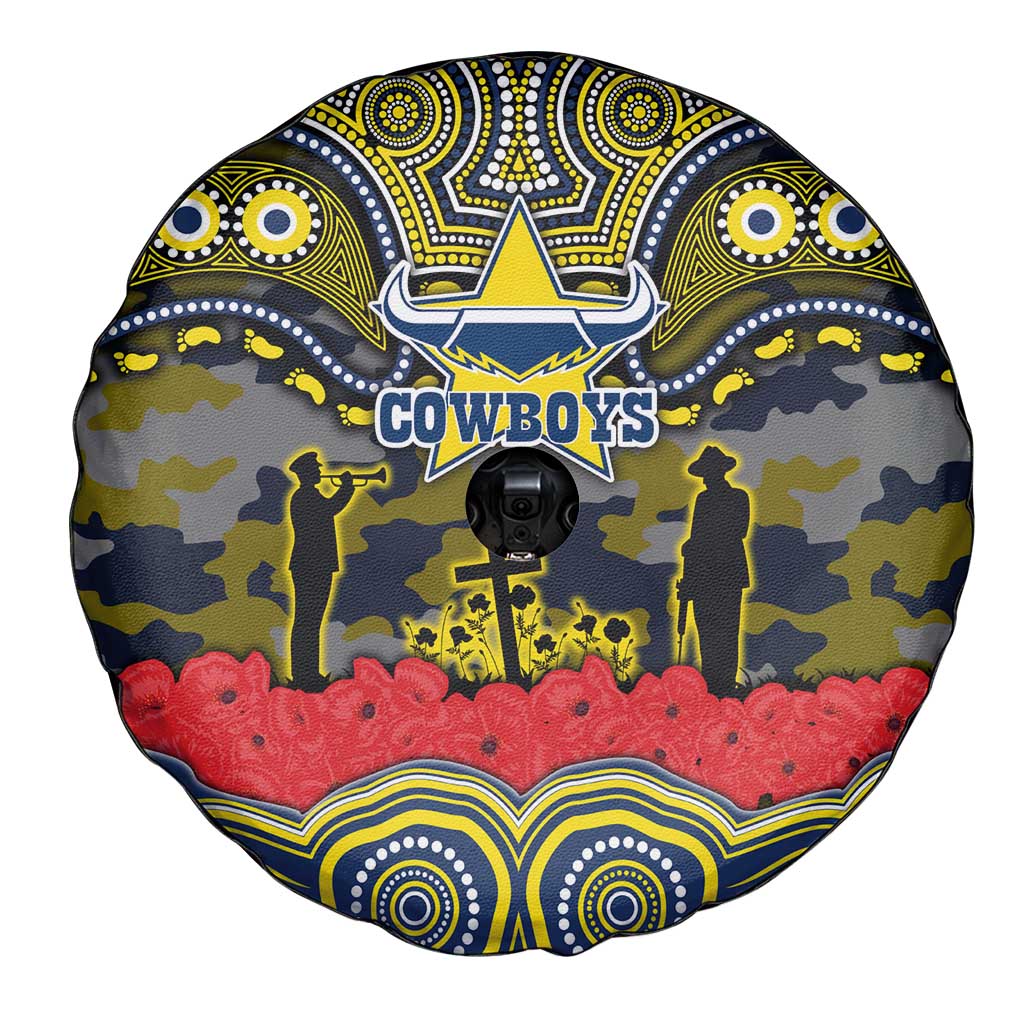 ANZAC Day North Queensland Cowboys Spare Tire Cover Military Memorial Aboriginal Indigenous Art