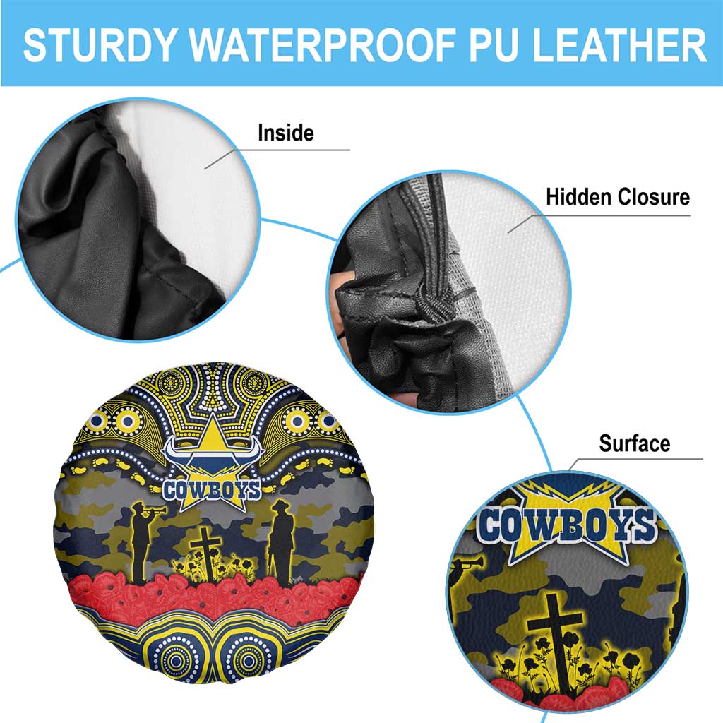 ANZAC Day North Queensland Cowboys Spare Tire Cover Military Memorial Aboriginal Indigenous Art