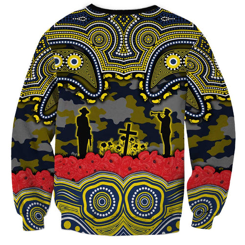 ANZAC Day North Queensland Cowboys Sweatshirt Military Memorial Aboriginal Indigenous Art