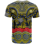 ANZAC Day North Queensland Cowboys T Shirt Military Memorial Aboriginal Indigenous Art