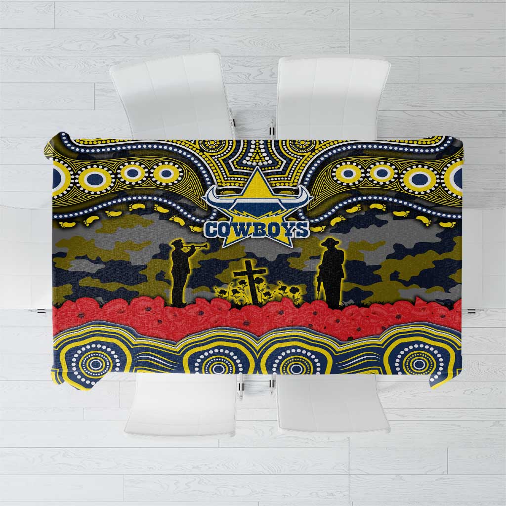 ANZAC Day North Queensland Cowboys Tablecloth Military Memorial Aboriginal Indigenous Art