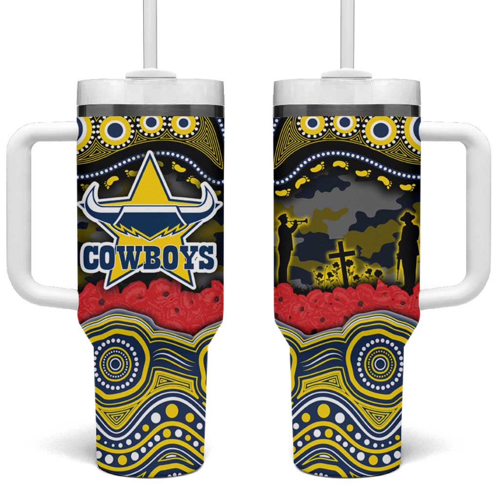 ANZAC Day North Queensland Cowboys Tumbler With Handle Military Memorial Aboriginal Indigenous Art