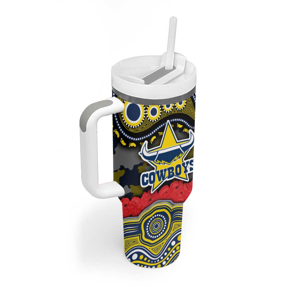ANZAC Day North Queensland Cowboys Tumbler With Handle Military Memorial Aboriginal Indigenous Art