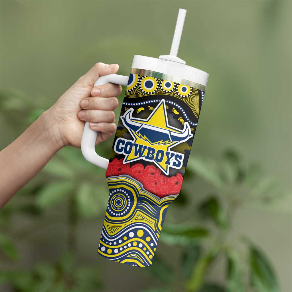 ANZAC Day North Queensland Cowboys Tumbler With Handle Military Memorial Aboriginal Indigenous Art