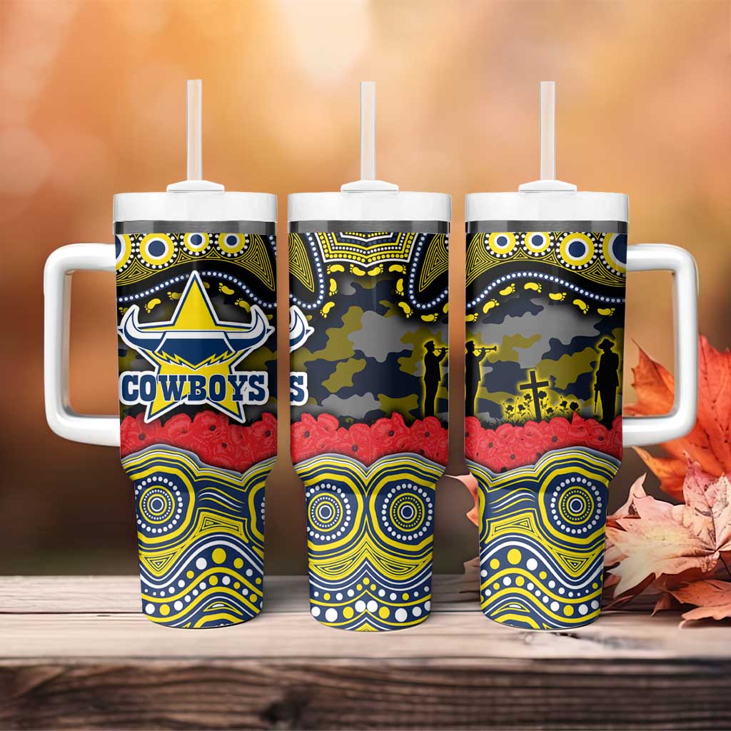ANZAC Day North Queensland Cowboys Tumbler With Handle Military Memorial Aboriginal Indigenous Art