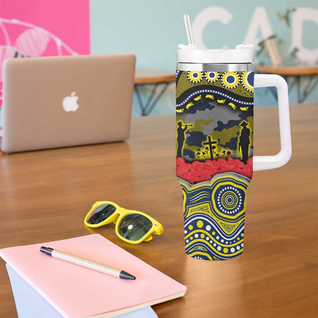 ANZAC Day North Queensland Cowboys Tumbler With Handle Military Memorial Aboriginal Indigenous Art