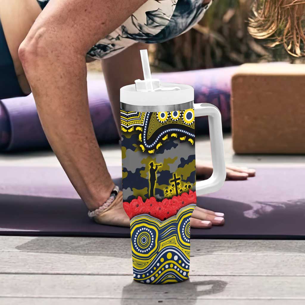ANZAC Day North Queensland Cowboys Tumbler With Handle Military Memorial Aboriginal Indigenous Art