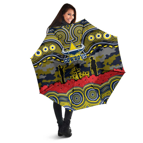 ANZAC Day North Queensland Cowboys Umbrella Military Memorial Aboriginal Indigenous Art