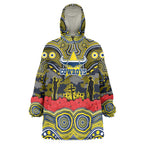 ANZAC Day North Queensland Cowboys Wearable Blanket Hoodie Military Memorial Aboriginal Indigenous Art