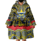 ANZAC Day North Queensland Cowboys Wearable Blanket Hoodie Military Memorial Aboriginal Indigenous Art