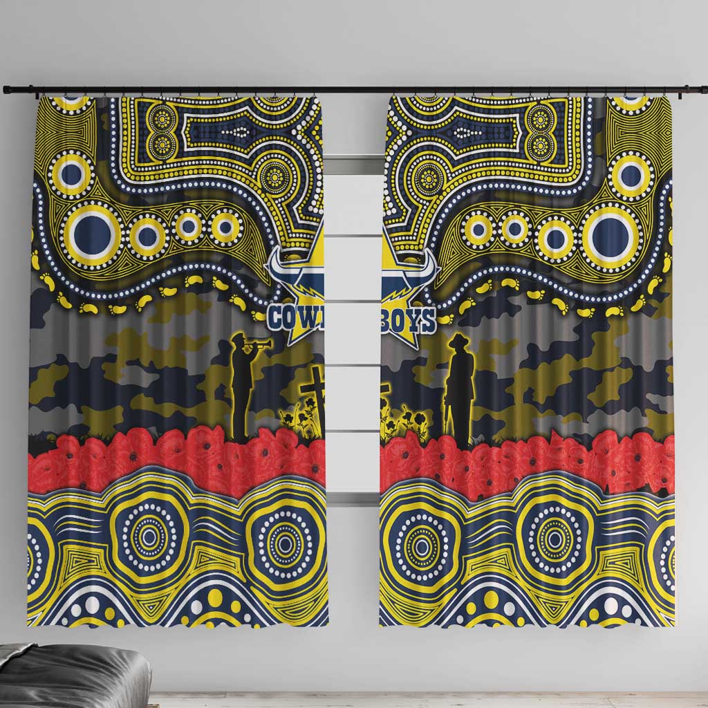 ANZAC Day North Queensland Cowboys Window Curtain Military Memorial Aboriginal Indigenous Art
