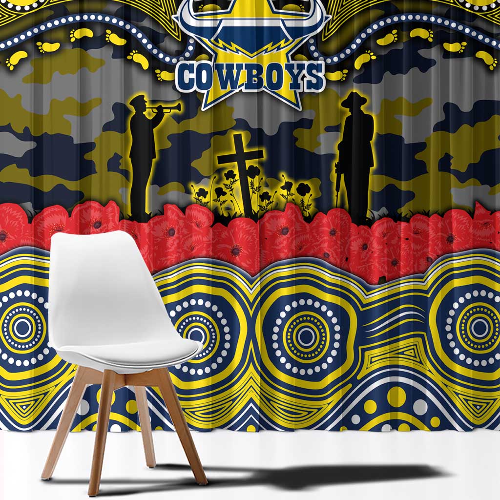 ANZAC Day North Queensland Cowboys Window Curtain Military Memorial Aboriginal Indigenous Art