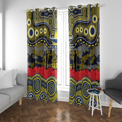 ANZAC Day North Queensland Cowboys Window Curtain Military Memorial Aboriginal Indigenous Art