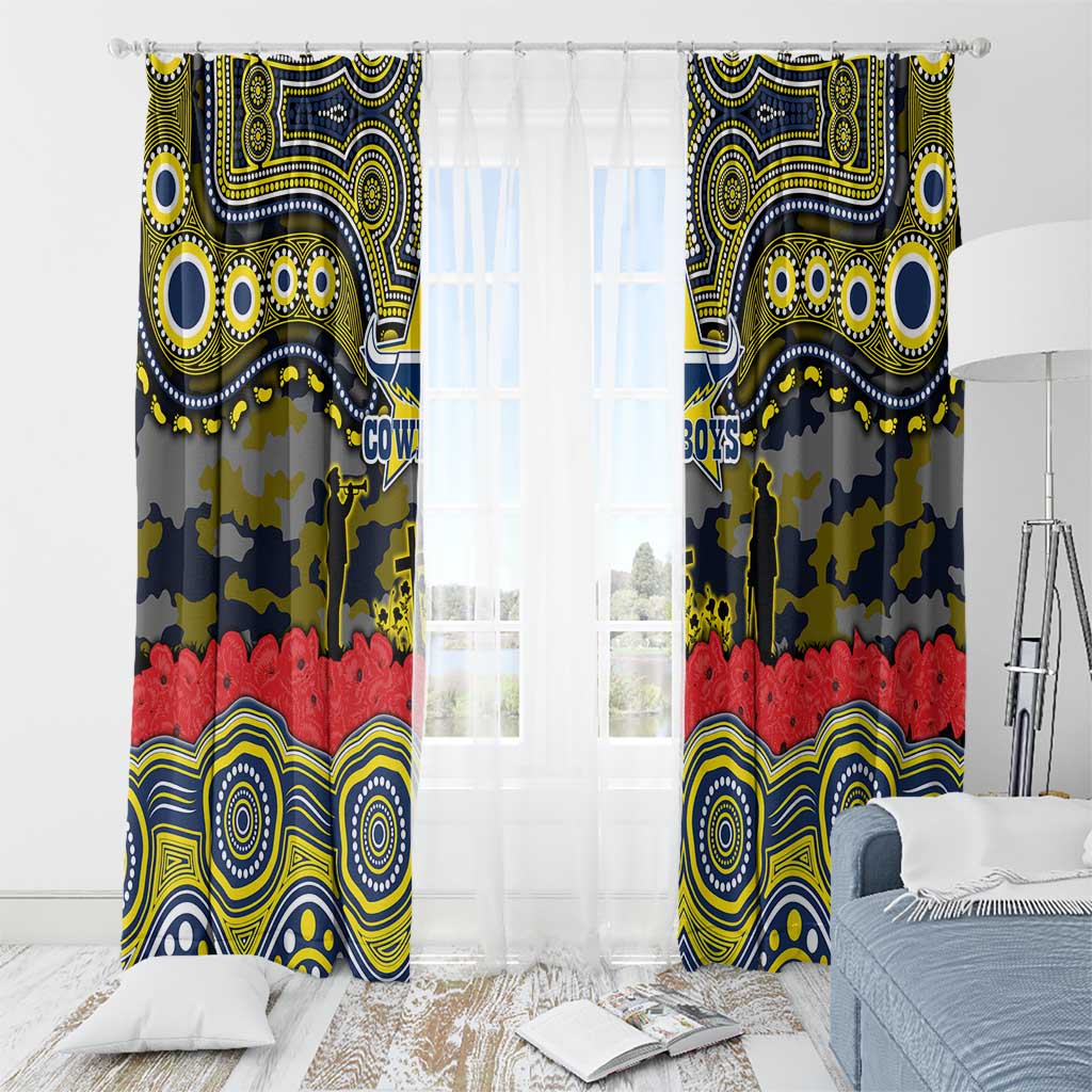 ANZAC Day North Queensland Cowboys Window Curtain Military Memorial Aboriginal Indigenous Art