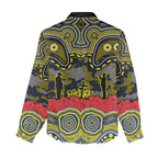 ANZAC Day North Queensland Cowboys Women Casual Shirt Military Memorial Aboriginal Indigenous Art