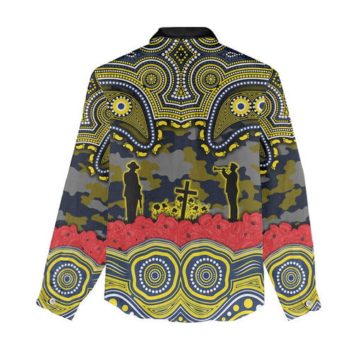 ANZAC Day North Queensland Cowboys Women Casual Shirt Military Memorial Aboriginal Indigenous Art