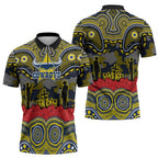 ANZAC Day North Queensland Cowboys Zipper Polo Shirt Military Memorial Aboriginal Indigenous Art