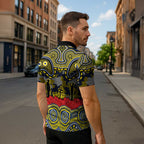 ANZAC Day North Queensland Cowboys Zipper Polo Shirt Military Memorial Aboriginal Indigenous Art