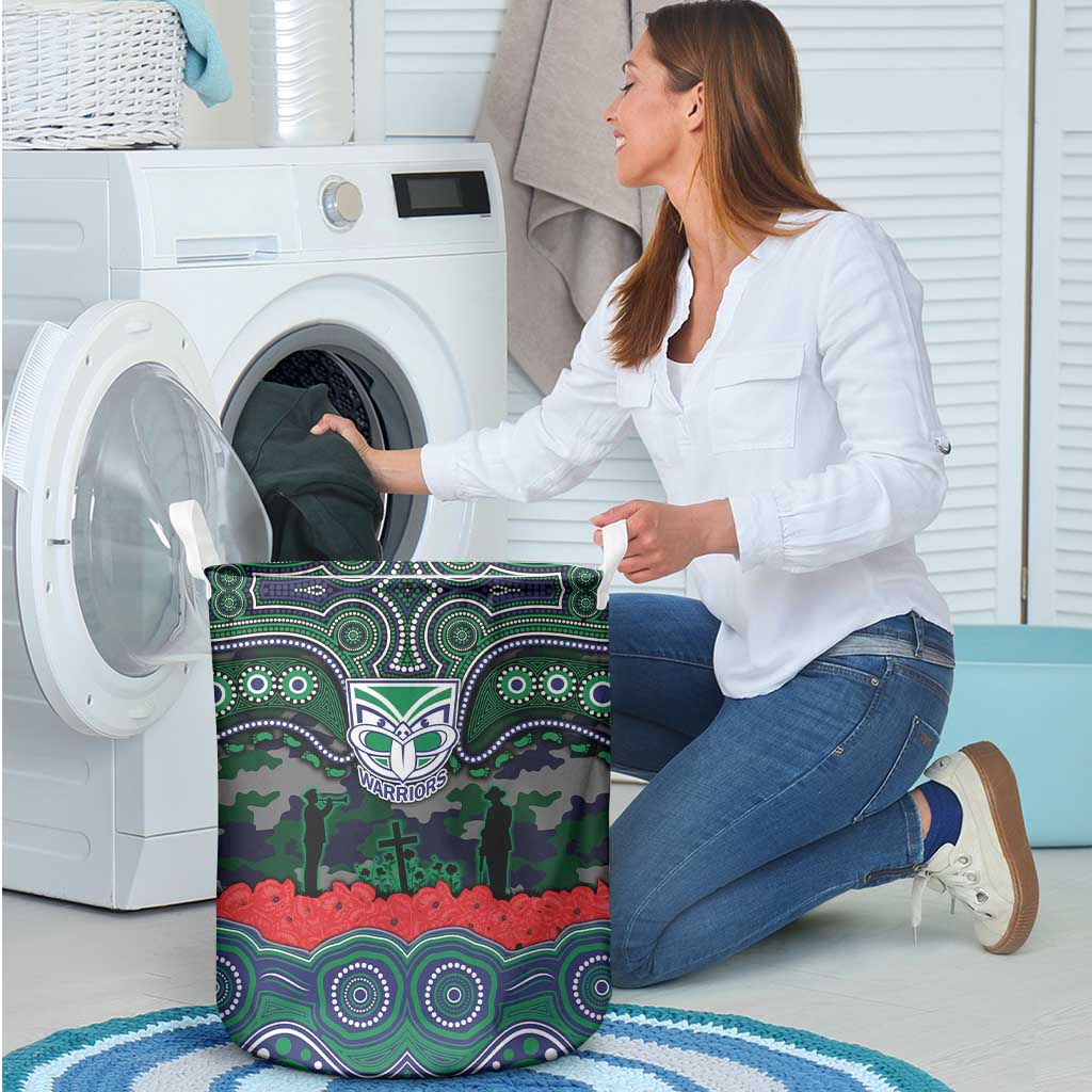 ANZAC Day New Zealand Warriors Laundry Basket Military Memorial Aboriginal Indigenous Art