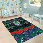 ANZAC Day New Zealand Warriors Area Rug Military Memorial Aboriginal Indigenous Art