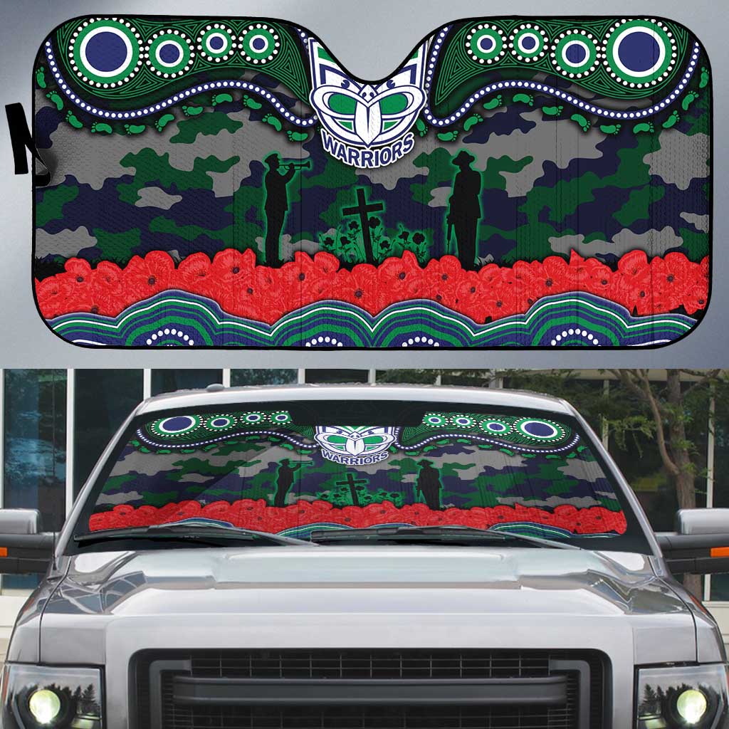 ANZAC Day New Zealand Warriors Auto Sun Shade Military Memorial Aboriginal Indigenous Art