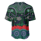 ANZAC Day New Zealand Warriors Baseball Jersey Military Memorial Aboriginal Indigenous Art