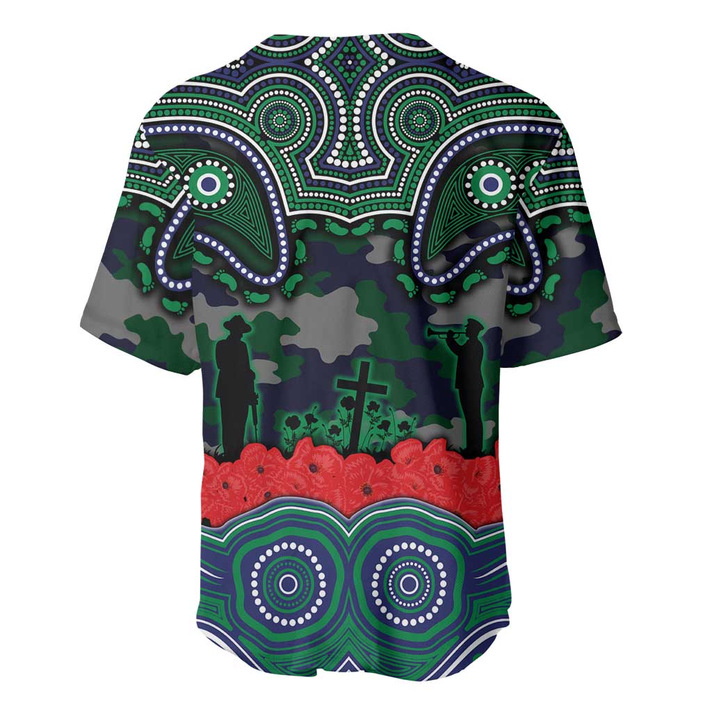 ANZAC Day New Zealand Warriors Baseball Jersey Military Memorial Aboriginal Indigenous Art