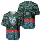 ANZAC Day New Zealand Warriors Baseball Jersey Military Memorial Aboriginal Indigenous Art
