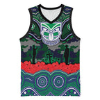 ANZAC Day New Zealand Warriors Basketball Jersey Military Memorial Aboriginal Indigenous Art