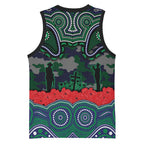 ANZAC Day New Zealand Warriors Basketball Jersey Military Memorial Aboriginal Indigenous Art