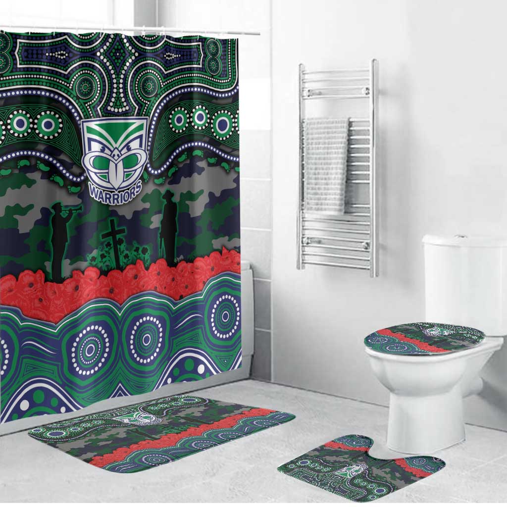 ANZAC Day New Zealand Warriors Bathroom Set Military Memorial Aboriginal Indigenous Art