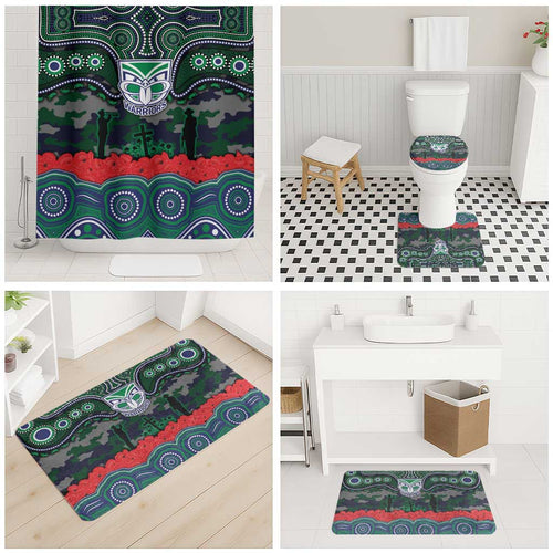 ANZAC Day New Zealand Warriors Bathroom Set Military Memorial Aboriginal Indigenous Art