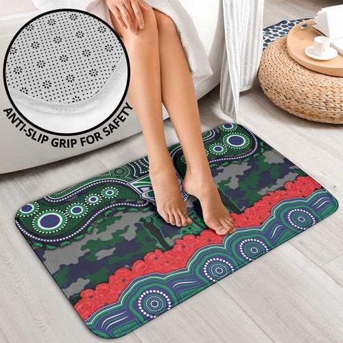 ANZAC Day New Zealand Warriors Bathroom Set Military Memorial Aboriginal Indigenous Art