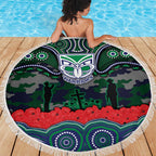 ANZAC Day New Zealand Warriors Beach Blanket Military Memorial Aboriginal Indigenous Art