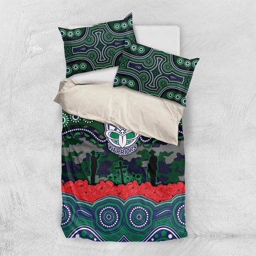 ANZAC Day New Zealand Warriors Bedding Set Military Memorial Aboriginal Indigenous Art