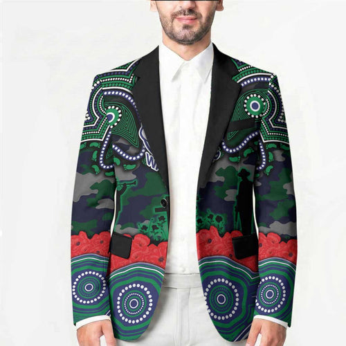 ANZAC Day New Zealand Warriors Blazer Military Memorial Aboriginal Indigenous Art