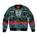 ANZAC Day New Zealand Warriors Bomber Jacket Military Memorial Aboriginal Indigenous Art