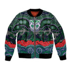 ANZAC Day New Zealand Warriors Bomber Jacket Military Memorial Aboriginal Indigenous Art